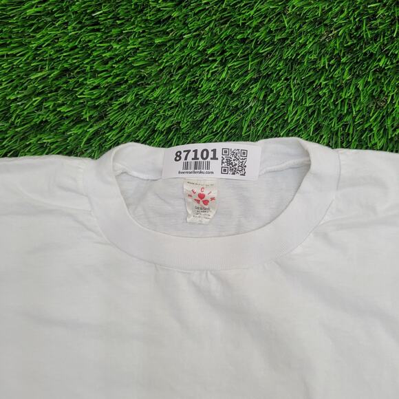 Vintage 90s Alaska Bald Eagle Shirt Large 23x27 White Artwork - Picture 6 of 14